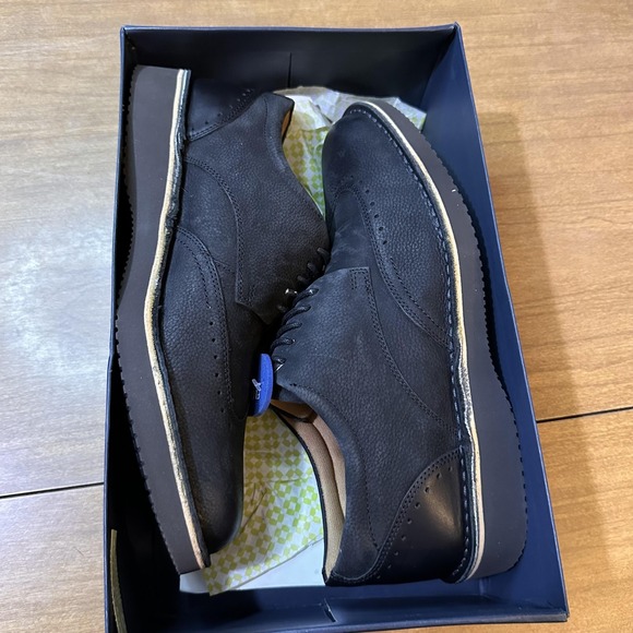 Florsheim Shoes Mens Size 8.5 Wide Black Nubuck Navigator WT Ox Wingtip 14204 main image 6